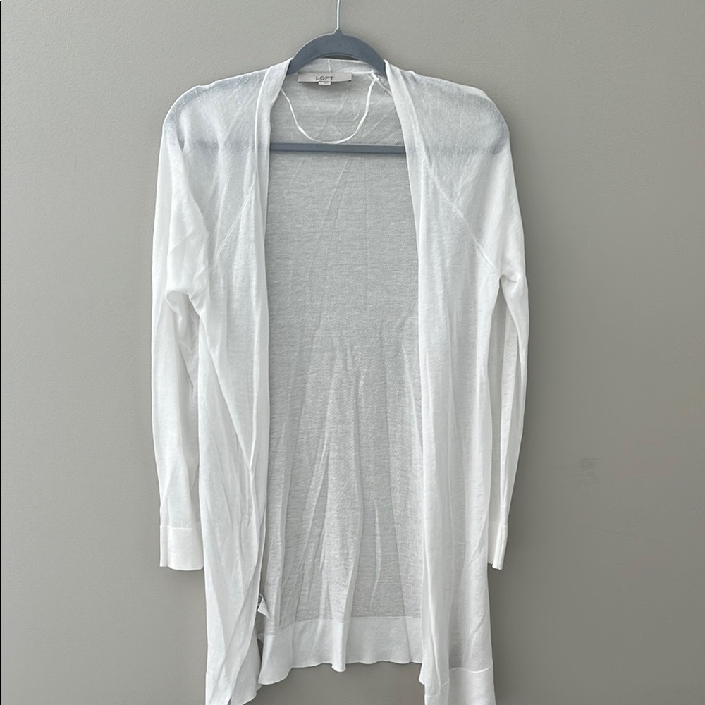 LOFT White Knit Cardigan